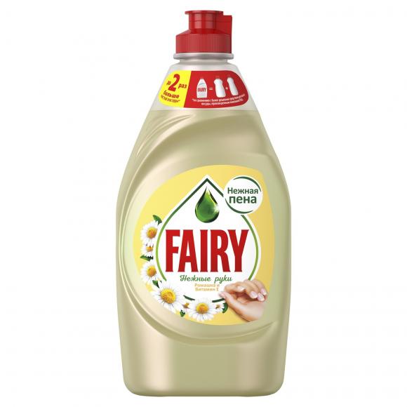 Fairy Средство для мытья посуды Нежные руки Ромашка и витамин Е, 900 мл