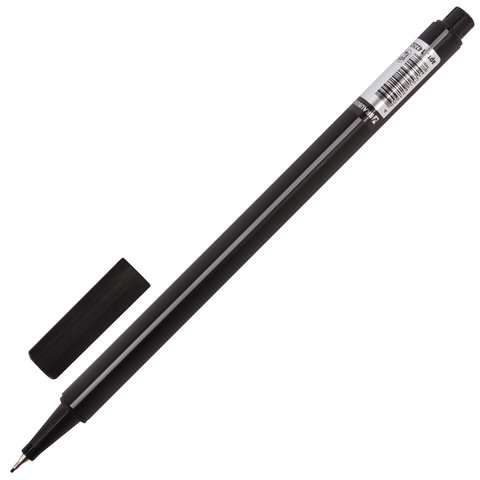 Ручка капиллярная (линер) BRAUBERG "Aero", ЧЕРНАЯ, трехгранная, металлический наконечник, линия письма 0,4 мм