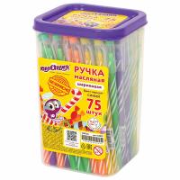 Ручка шариковая масляная синяя ЮНЛАНДИЯ CANDY, корпус ассорти, узел 0,6 мм, линия письма 0,3 мм