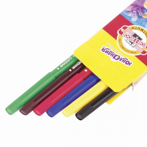 Фломастеры ЮНЛАНДИЯ «Подводный мир» (KOH-I-NOOR EXCLUSIVE), 6 цветов, трехгранные