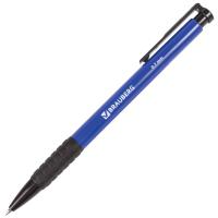 Ручка шариковая автоматическая с грипом BRAUBERG "Explorer", СИНЯЯ, корпус синий, узел 0,7 мм, линия письма 0,35 мм