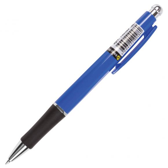 Ручка шариковая автоматическая с грипом BRAUBERG "Fast", СИНЯЯ, корпус синий, узел 0,7 мм, линия письма 0,35 мм