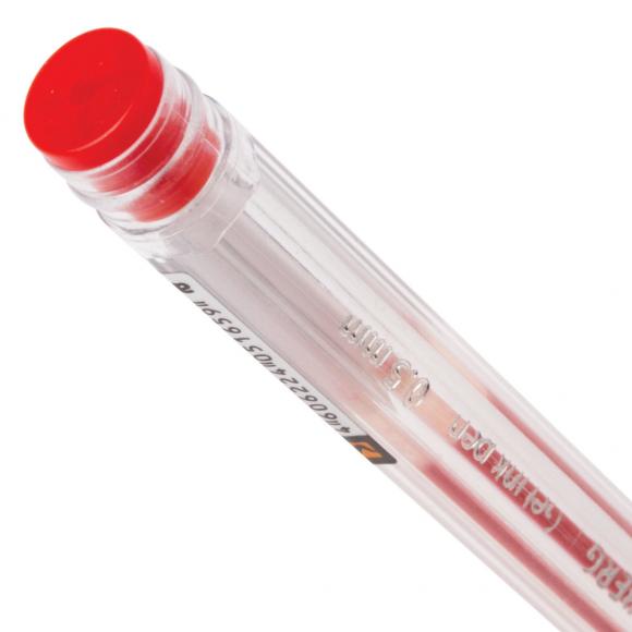 Ручка гелевая красная BRAUBERG Jet, корпус прозрачный, узел 0,5 мм, линия письма 0,35 мм