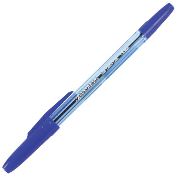 Ручка шариковая BRAUBERG "Carina Blue", СИНЯЯ, корпус тонированный синий, узел 1 мм, линия письма 0,5 мм