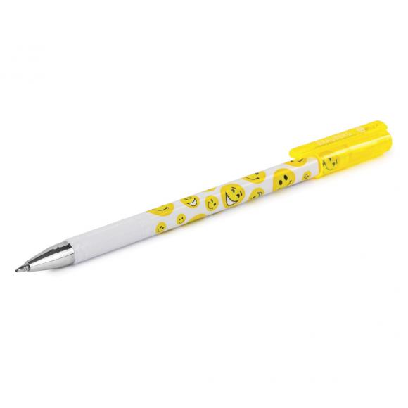 Ручка шариковая BRAUBERG "Смайлики", СИНЯЯ, корпус с печатью, узел 0,7 мм, линия письма 0,35 мм