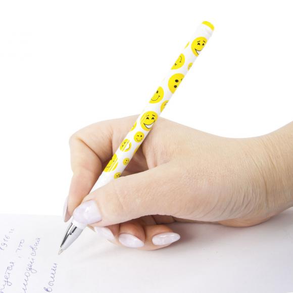 Ручка шариковая BRAUBERG "Смайлики", СИНЯЯ, корпус с печатью, узел 0,7 мм, линия письма 0,35 мм