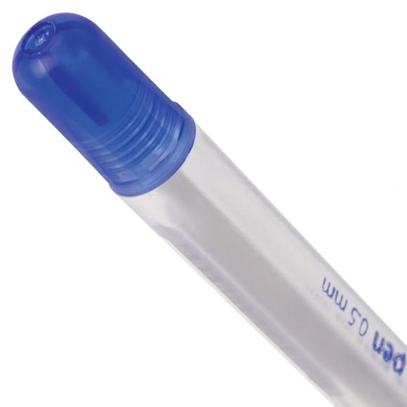 Ручка шариковая масляная BRAUBERG "Olive Pen", СИНЯЯ, корпус прозрачный, 0,7 мм, линия 0,5 мм