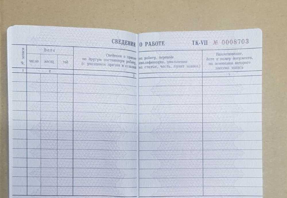 Бланк Трудовая книжка РФ