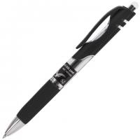 Ручка гелевая автоматическая BRAUBERG "Black Jack", ЧЕРНАЯ, трехгранная, узел 0,7 мм, линия письма 0,5 мм