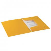 Папка на резинках BRAUBERG "Contract", желтая, до 300 листов, 0,5 мм, бизнес-класс