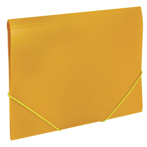 Папка на резинках BRAUBERG "Contract", желтая, до 300 листов, 0,5 мм, бизнес-класс