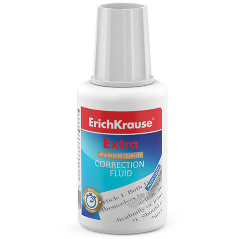 Корректирующая жидкость ErichKrause 20 мл, флакон с кисточкой