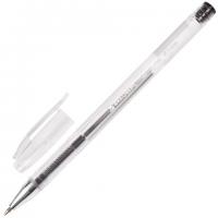 Ручка гелевая BRAUBERG "Jet", ЧЕРНАЯ, корпус прозрачный, узел 0,5 мм, линия письма 0,35 мм