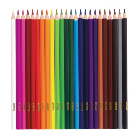 Карандаши цветные ПИФАГОР "ЖИРАФ", 24 цвета, пластиковые, классические заточенные