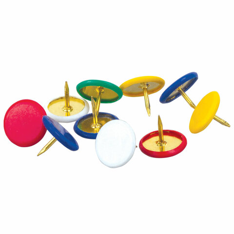 Набор BRAUBERG, скрепки цветные 28 мм/100 шт., кнопки канцелярские 100 шт., силовые кнопки 50 шт.