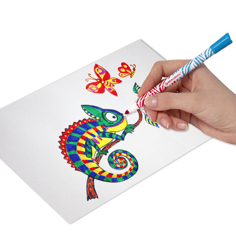 Фломастеры двусторонние утолщенные BRAUBERG "PREMIUM" "BI-COLOR", 10 шт., 20 цветов, двухцветные, вентилируемый колпачок