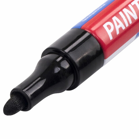 Маркер-краска лаковый EXTRA (paint marker) 4 мм, НАБОР 2 цвета, БЕЛЫЙ/ЧЕРНЫЙ, УЛУЧШЕННАЯ НИТРО-ОСНОВА, BRAUBERG