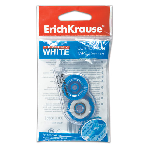 Корректирующая лента ERICH KRAUSE "Techno White Mini", 4,2 мм х 5 м