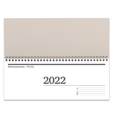 Планинг датированный 2022 (285х112 мм), STAFF, гребень, картонная обложка, 56 л., "Однотонный"