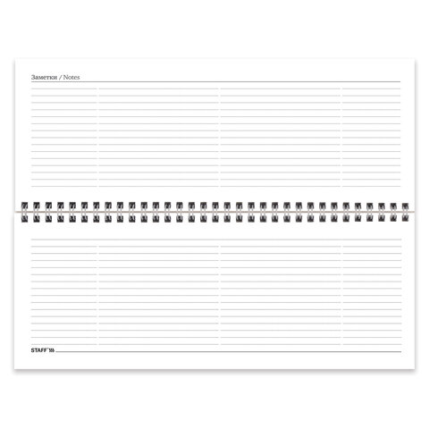 Планинг датированный 2022 (285х112 мм), STAFF, гребень, картонная обложка, 56 л., "Офис",