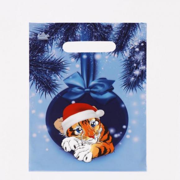 Пакет подарочный 20*30см Тигренок в шарике