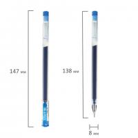 Ручка гелевая игольчатый узел 0,5 мм, STAFF BRILLIANCE, синяя, длина письма 1000 м,  линия письма 0,35 мм, 143674