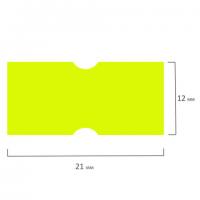 Этикет-лента ценник 21х12мм, прямоугольная, желтая, в рулоне 600 шт., BRAUBERG, 1 рулон