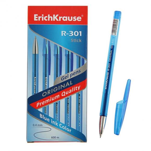 Ручка гелевая Erich Krause (Эрик Краузе) R-301 ORIGINAL GEL синяя, 0,5мм, 40318