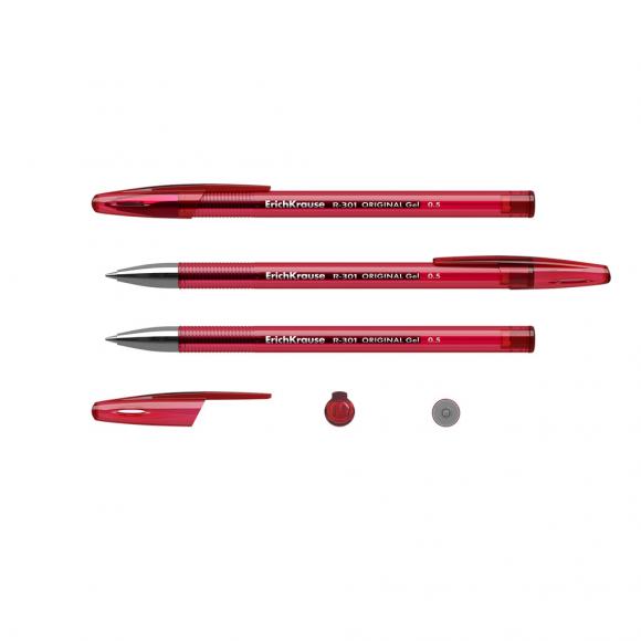 Ручка гелевая EK R-301 ORIGINAL GEL красная, 0,5мм ErichKrause, 42722