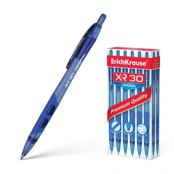 Ручка шариковая автоматическая Erich Krause (Эрик Краузе) XR-30, СИНЯЯ, корпус синий, узел 0,7 мм, линия письма 0,35 мм, 17721