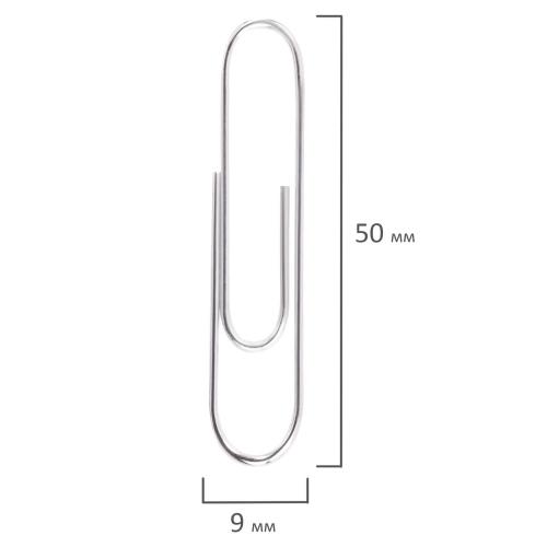Скрепки большие 50 мм, STAFF EVERYDAY, никелированные, 50 шт., в картонной коробке, 226759
