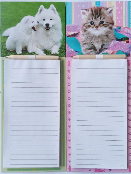 Блок для записи на магните (100*270мм) "Животные" 40л., с карандашом, 132823