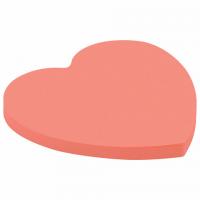 Блок самоклеящийся (стикеры), фигурный BRAUBERG, НЕОНОВЫЙ "Сердце", 50 листов, розовый