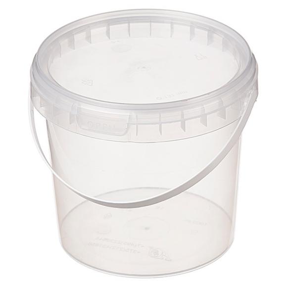 Ведро пищевое (контейнер) 11 литров с крышкой и ручкой (прозрачное) круглое