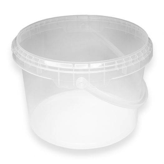 Ведро пищевое (контейнер) 3,3 литра с крышкой и ручкой (прозрачное) круглое