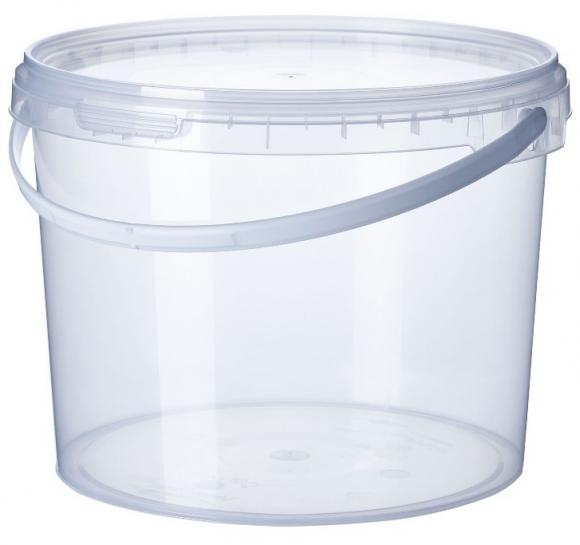 Ведро пищевое (контейнер) 5,8 литра с крышкой и ручкой (прозрачное), круглое