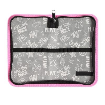 Пенал 1 отделение (190*110*26) молния, ткань "Бабочки неон"