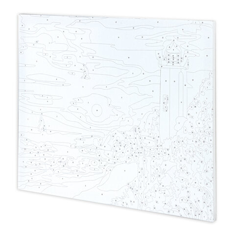 Картина по номерам 40х50 см, ОСТРОВ СОКРОВИЩ "Морской закат", на подрамнике, акриловые краски, 3 кисти