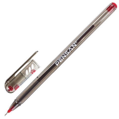Ручка шариковая масляная PENSAN "My-Tech", КРАСНАЯ, игольчатый узел 0,7 мм, линия письма 0,35 мм