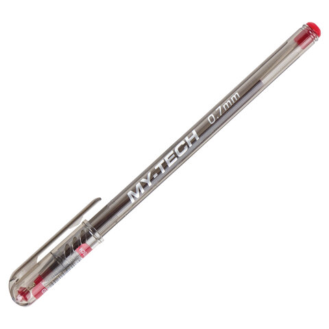 Ручка шариковая масляная PENSAN "My-Tech", КРАСНАЯ, игольчатый узел 0,7 мм, линия письма 0,35 мм