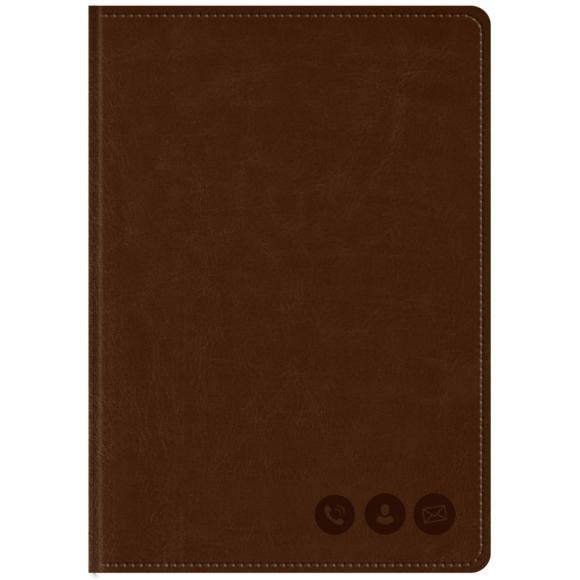 Телефонная книга А5, 80л., OfficeSpace "Nebraska" коричневый с вырубкой