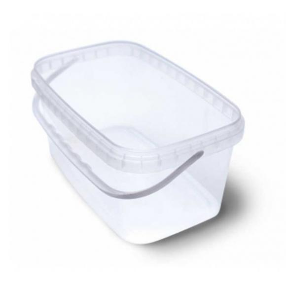 Ведро пищевое (контейнер) прямоугольное 2 л с крышкой и ручкой
