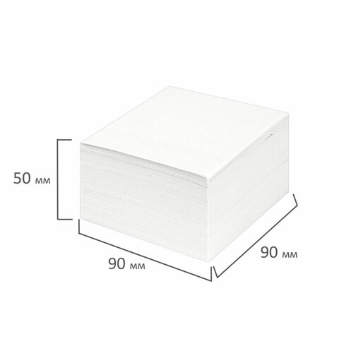 Блок для записей STAFF непроклеенный, куб 9х9х5 см, белый
