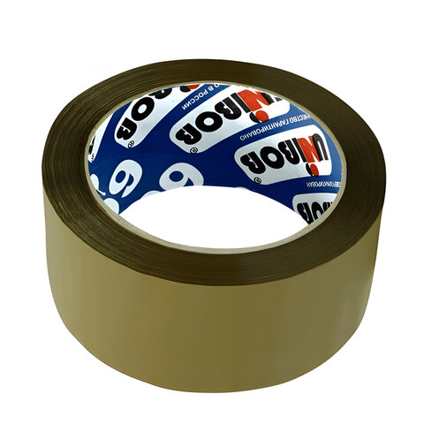 Клейкая лента (скотч) упаковочная, 48 мм х 66 м, КОРИЧНЕВАЯ, толщина 45 микрон, UNIBOB 600