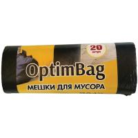 Мешки (пакеты) для мусора 30л "Optim Bag" ПНД, 48*58см, 10мкм, 20шт., черные, в рулоне