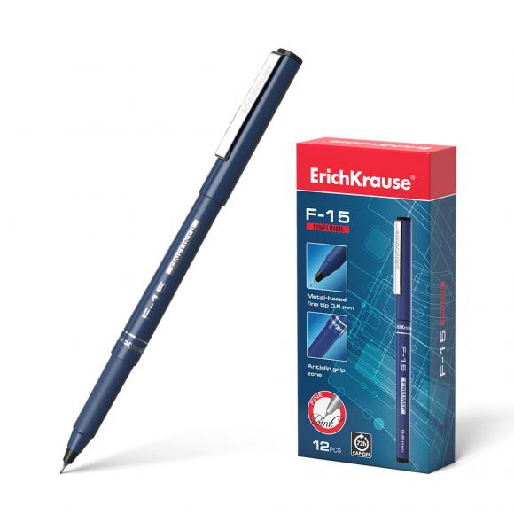 Ручка капиллярная ErichKrause (Эрик Краузе) F-15 0,6мм, чёрная