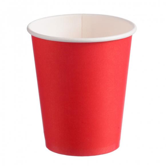 Стакан бумажный одноразовый, объем 250мл, красный