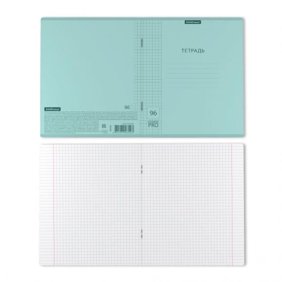 Тетрадь А5, ErichKrause "CoverPrо Pastel", 96л. клетка, пластиковая обложка, мятная