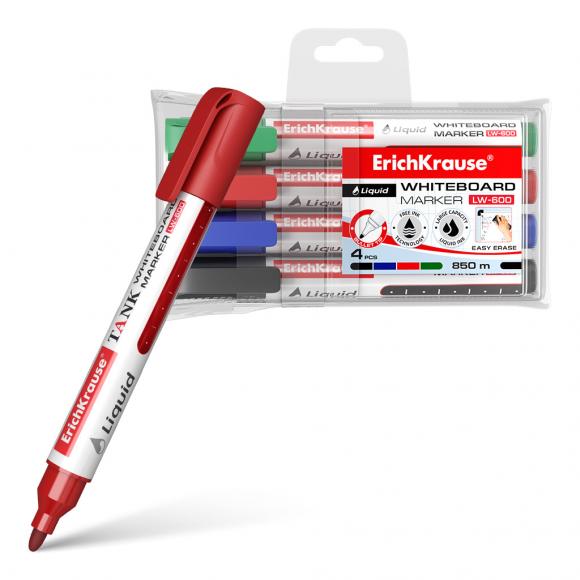ErichKrause набор маркеров для белой доски, 4 цвета 2,38мм