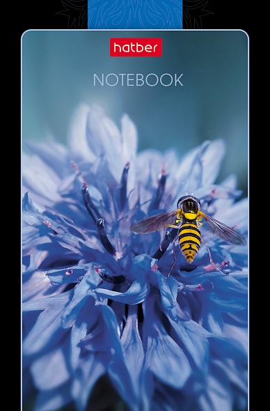 Блокнот А7 48л на клею "Цветочная галактика" клетка, 3-х цветный блок, Hatber